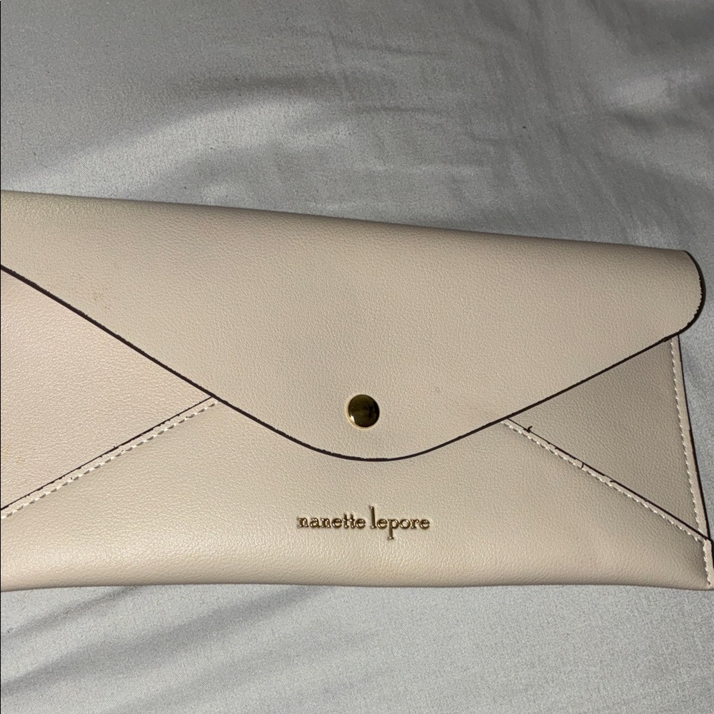 Nanette Lepore Soft Cream Envelope Wristlet Clutch